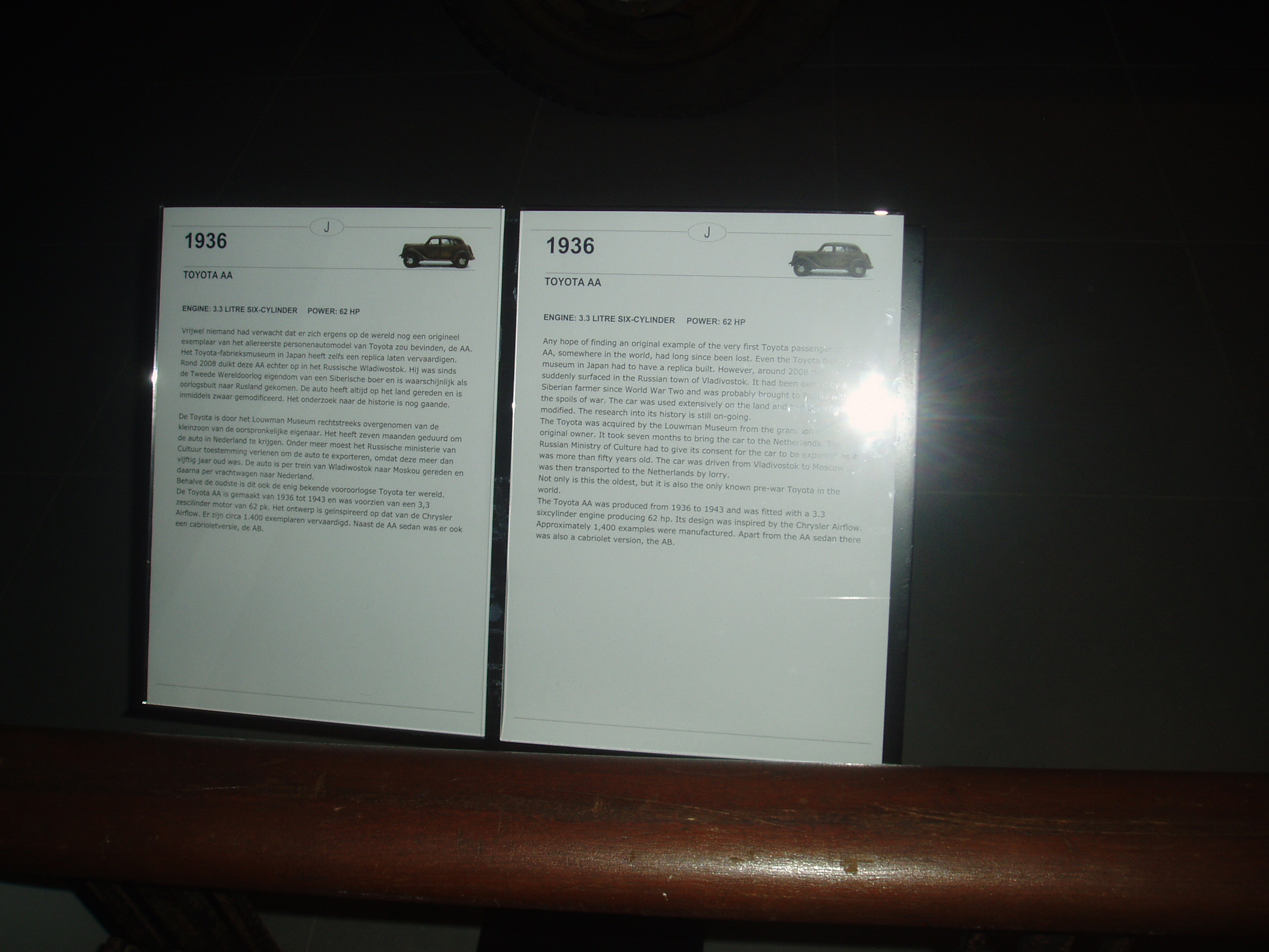 Informatieborden Toyota AA 1936